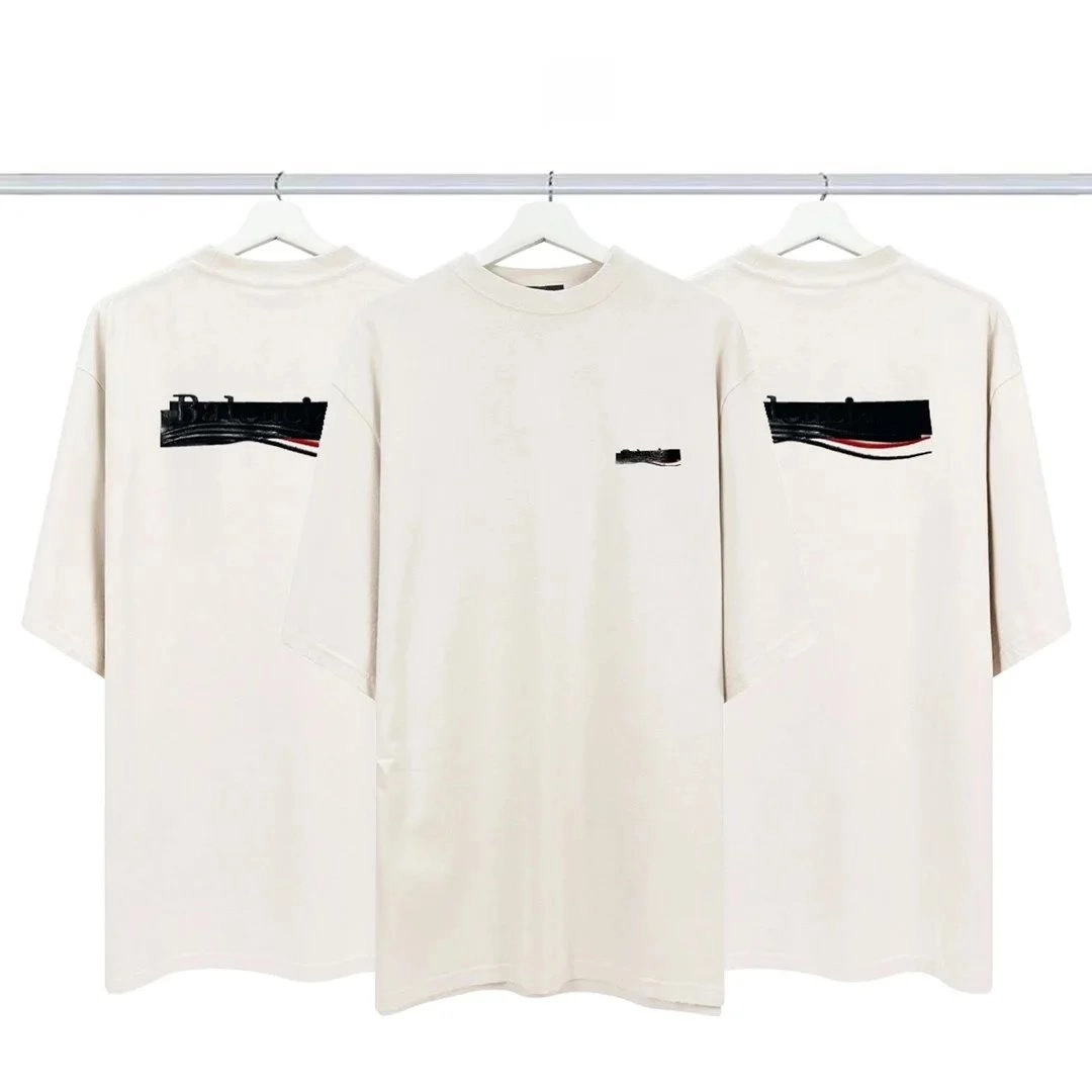 Balenciaga Oversized T-Shirt with Abstract Logo Print - Off-White