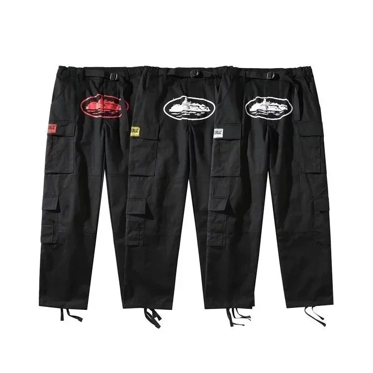 SOLUX Tactical Cargo Pants with Embroidered Ship Patch - Black