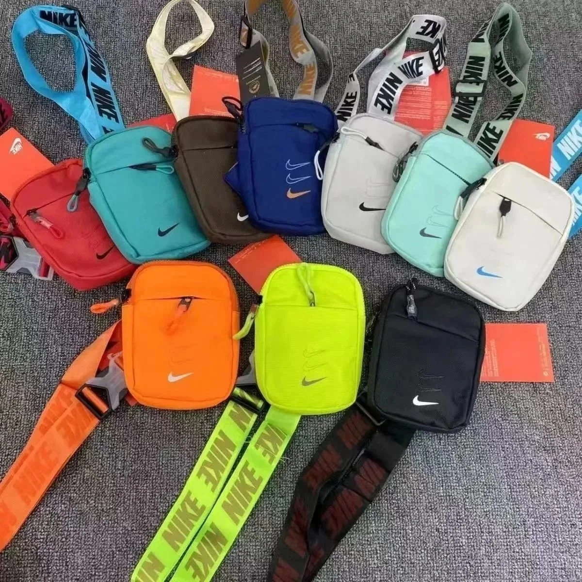 Nike Sport Utility Crossbody Bag - Neon Lime with Logo Strap
