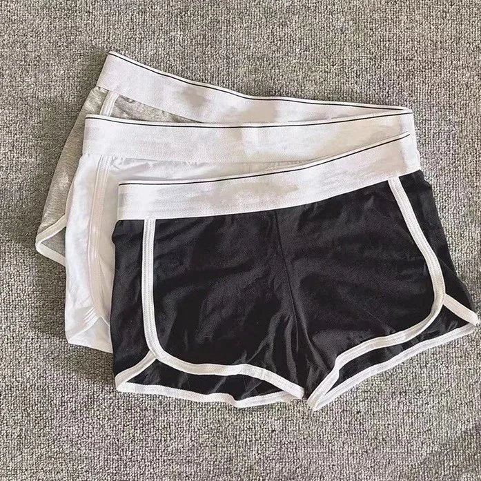Black White Trim Athletic Shorts with Contrast Piping