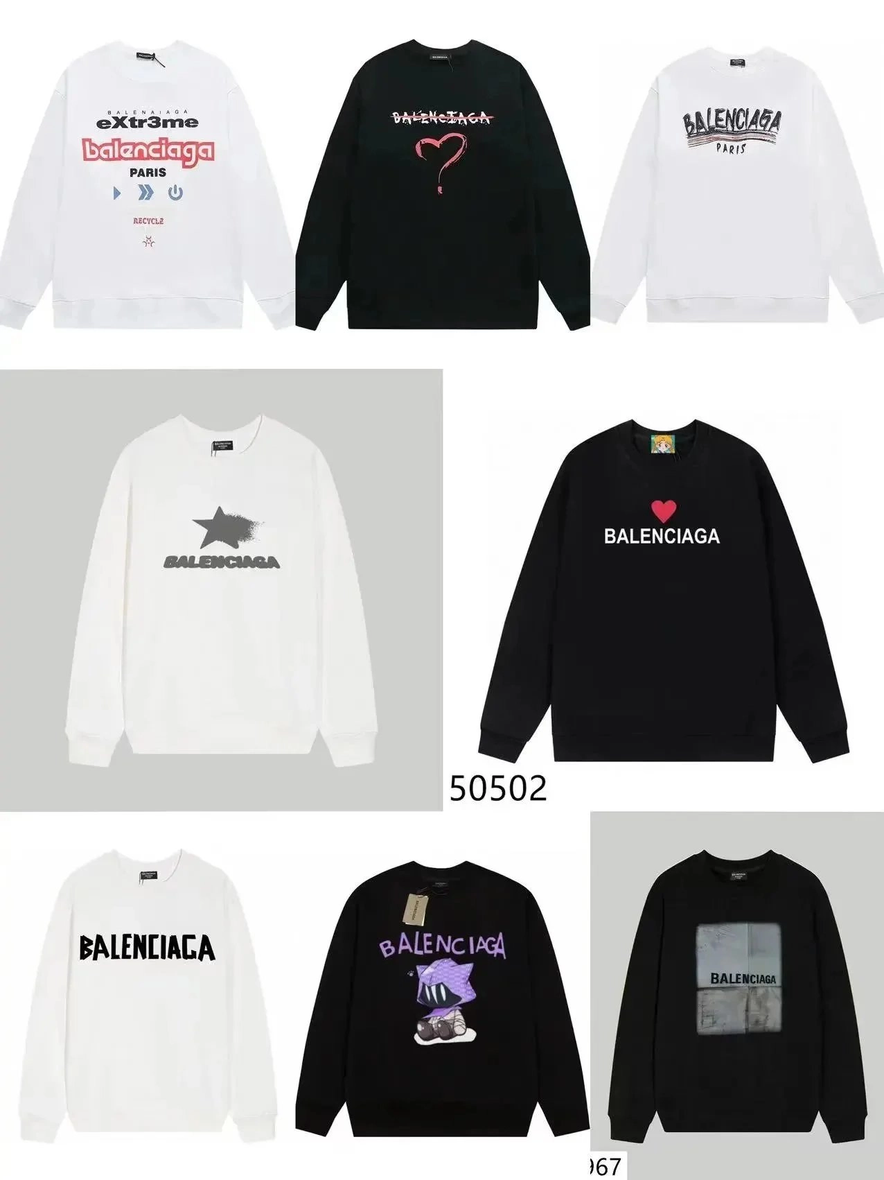 Balenciaga eXtr3me Paris Graphic Sweatshirt White