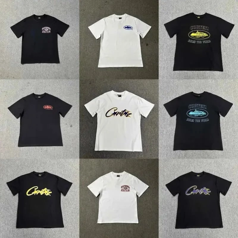 Corteiz Ride the Wave Graphic T-Shirt Black Ocean Print