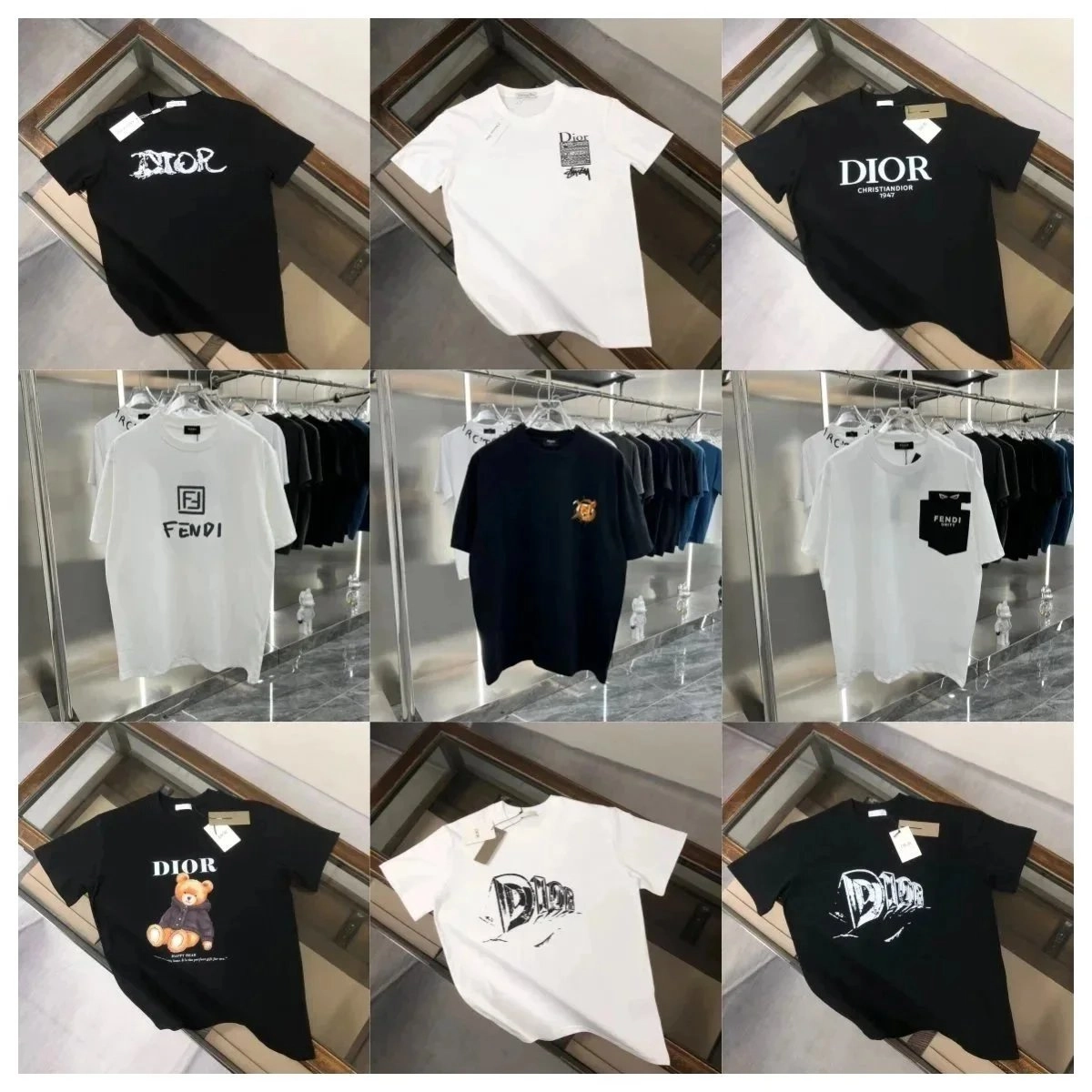 Dior Black T-Shirt with Distressed Logo Graphic Print