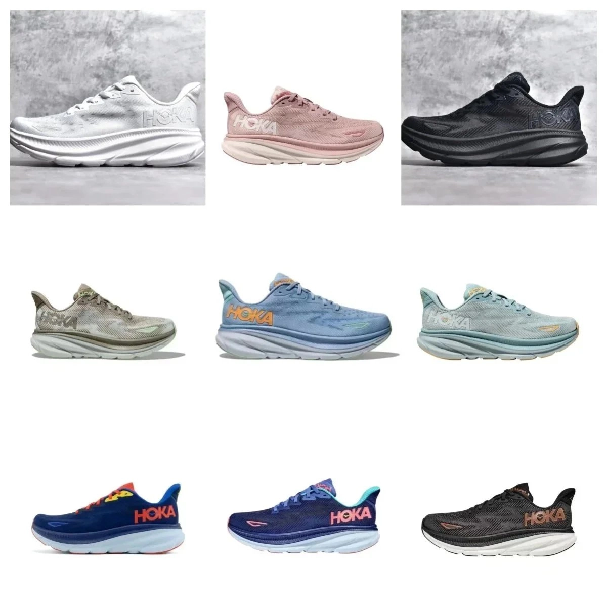 HOKA Bondi 8 Running Shoes - White Mesh with Embossed Logo