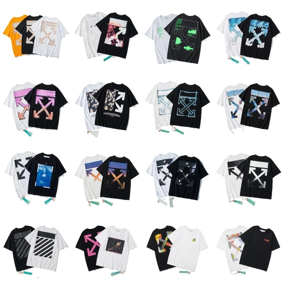 Off-White Diag Arrow Graphic T-Shirt Black White Pink