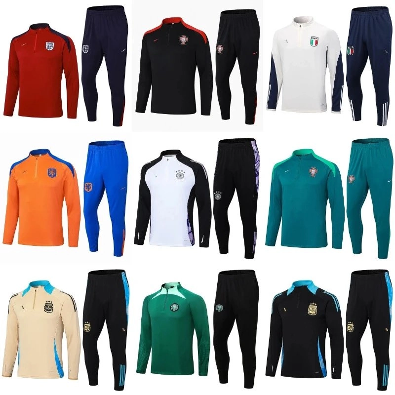 Nike Men's National Team Training Set - Red/Blue Quarter-Zip Top & Pants
