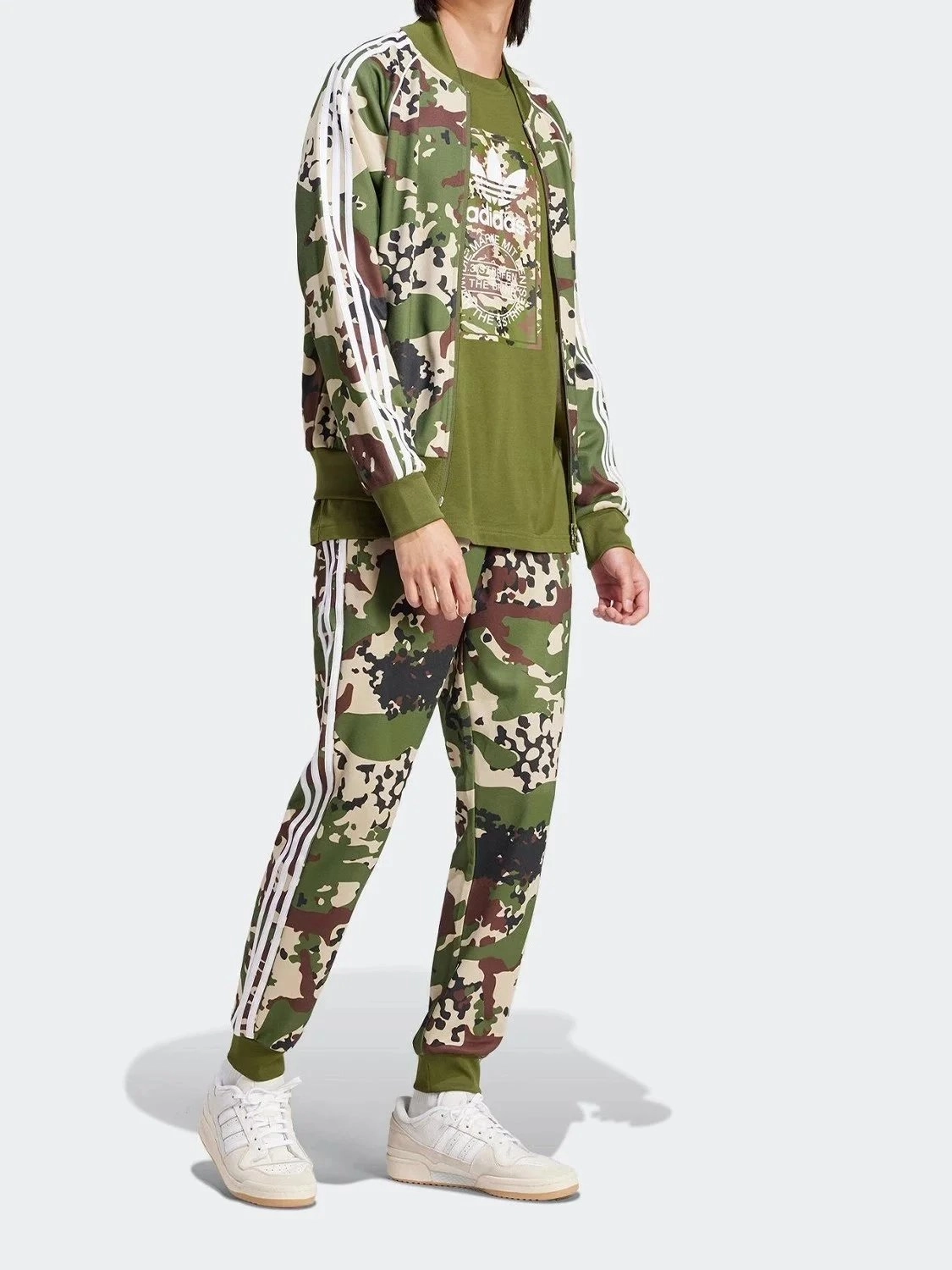 Adidas Camo Track Jacket and Pants Set Olive Green