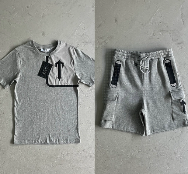 Travis Scott Cactus Jack Gray T-Shirt and Cargo Shorts Set