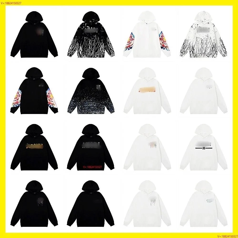 V+ Distressed Graphic Hoodie - Black/White with Floral Sleeves