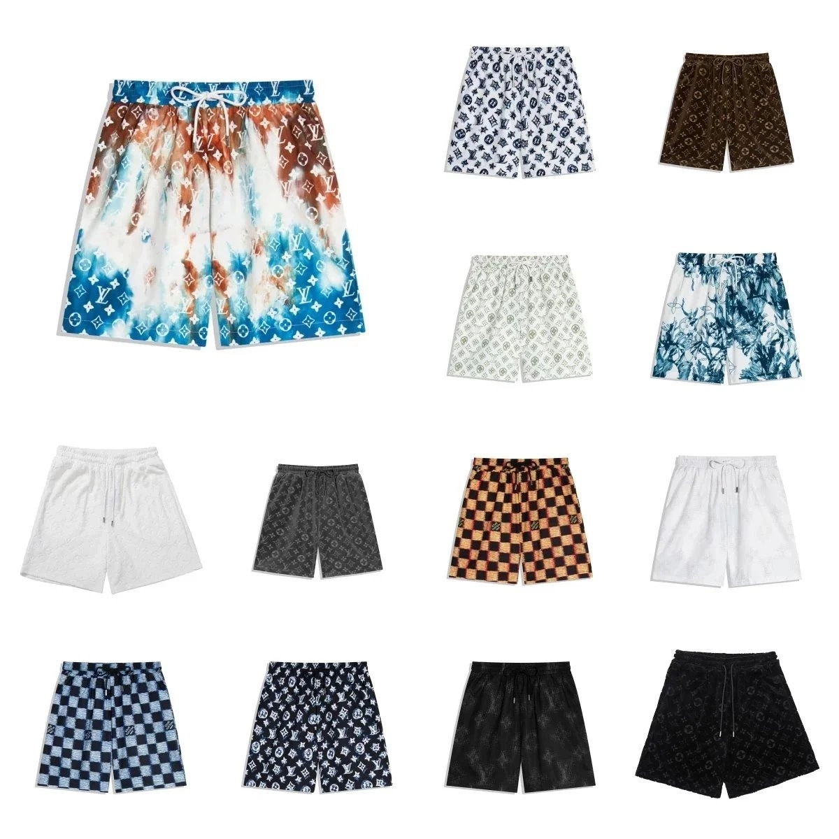 Louis Vuitton Monogram Tie-Dye Swim Trunks Blue Orange White