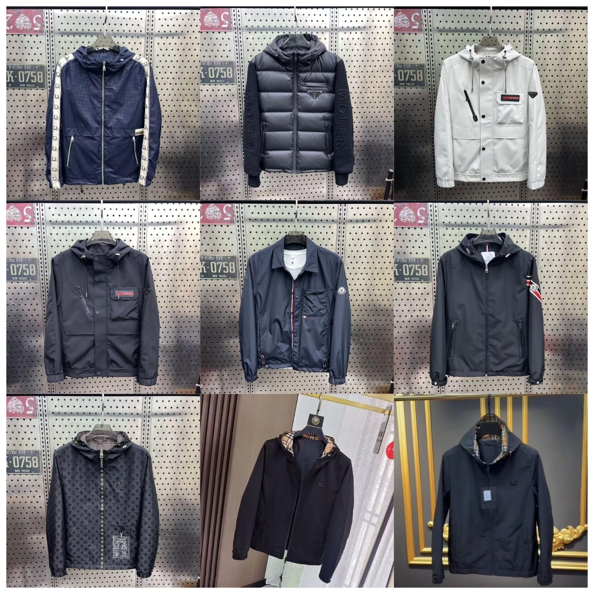 Prada Re-Nylon Hooded Jacket Navy with Logo Tape Trim