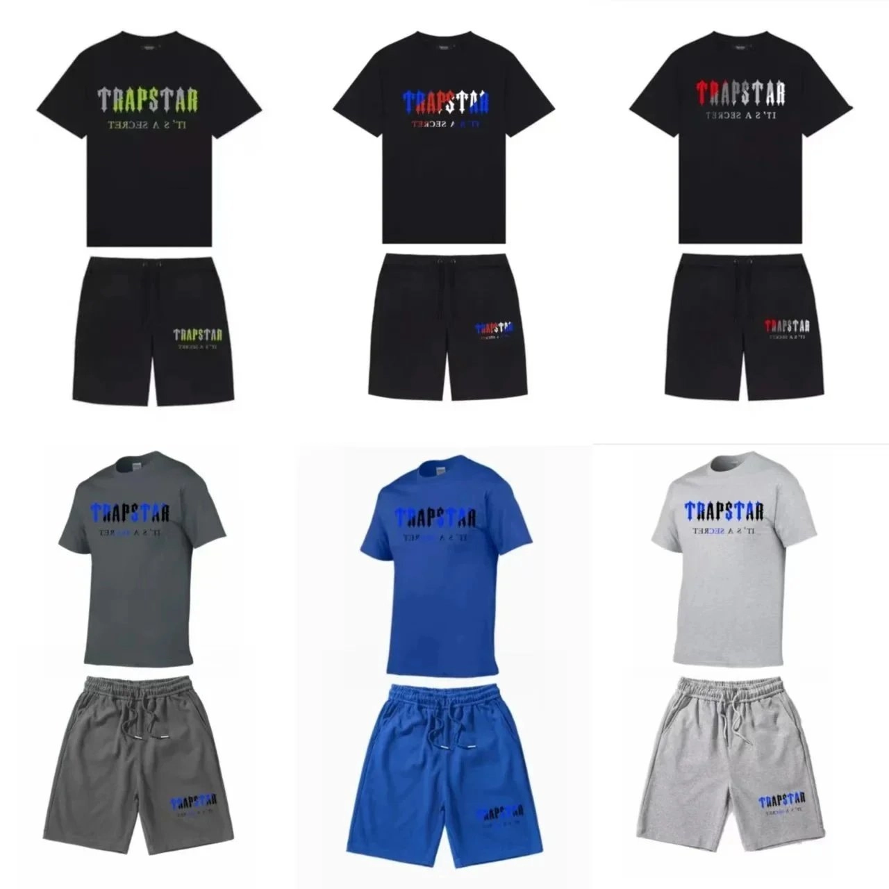 TRAPSTAR It's A Secret Graphic T-Shirt and Shorts Set - Multi-Color