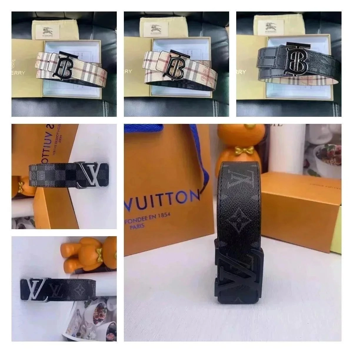 Louis Vuitton LV Monogram Black Reversible Belt with Signature Buckle