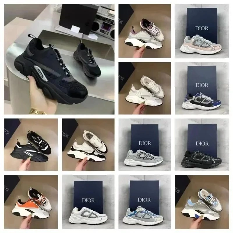 Dior B23 Low-Top Sneaker Black Mesh with Silver CD Logo