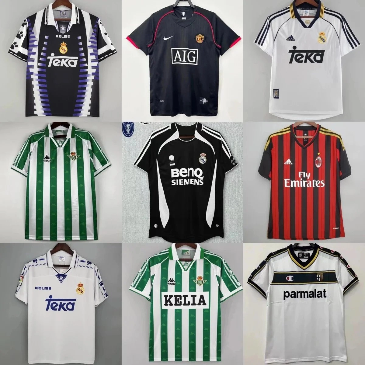 Kelme Real Madrid 1997-98 Away Jersey Black-Purple Striped