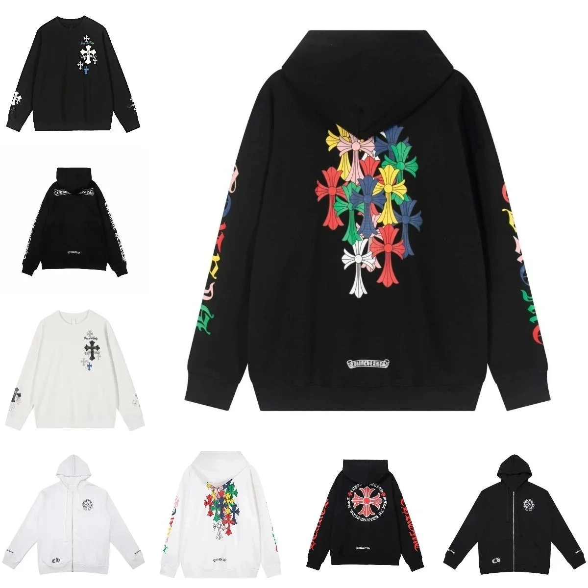 Chrome Hearts Multi-Color Cross Cluster Hoodie Black