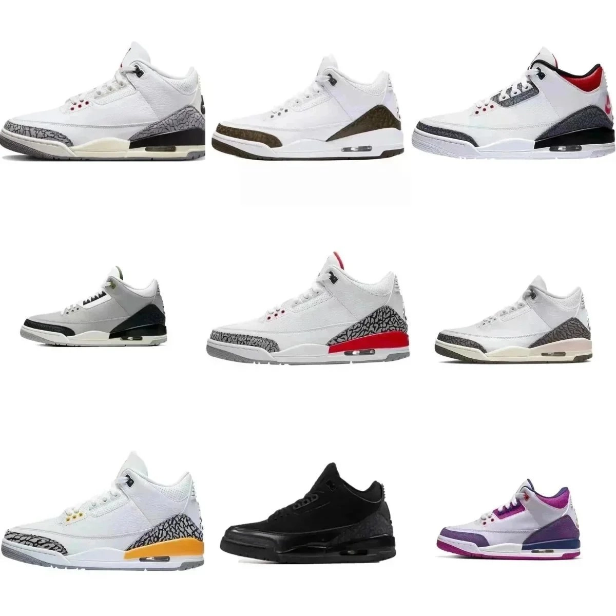 Nike Air Jordan 3 Retro White Cement Grey Elephant Print