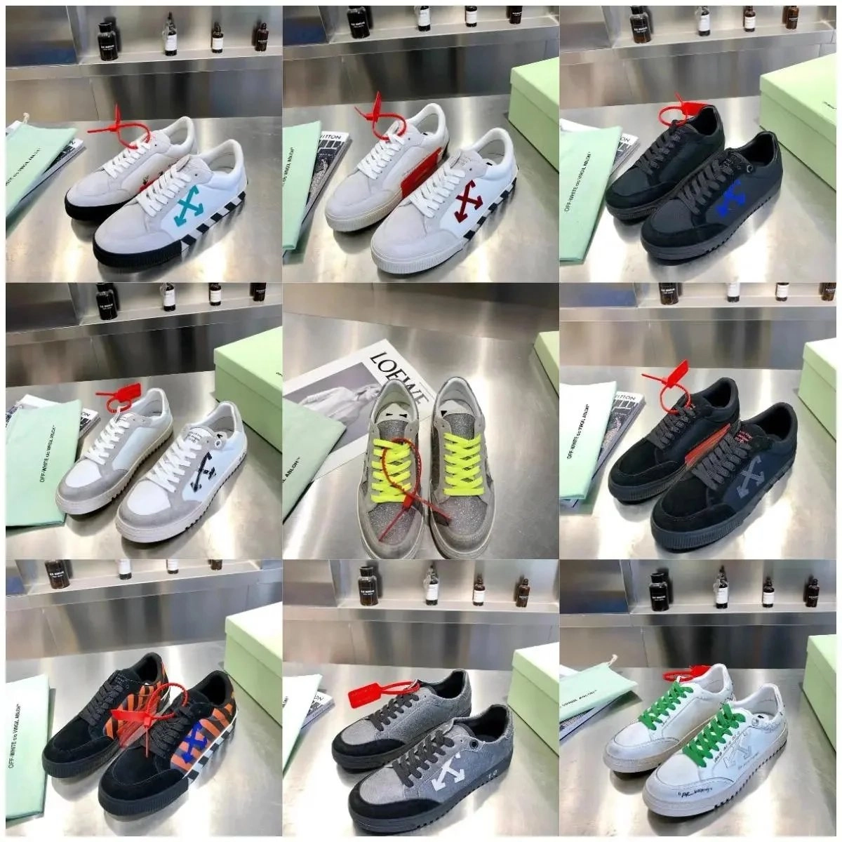 Off-White Diag Low Sneakers with Arrow Logo and Color-Blocked Sole