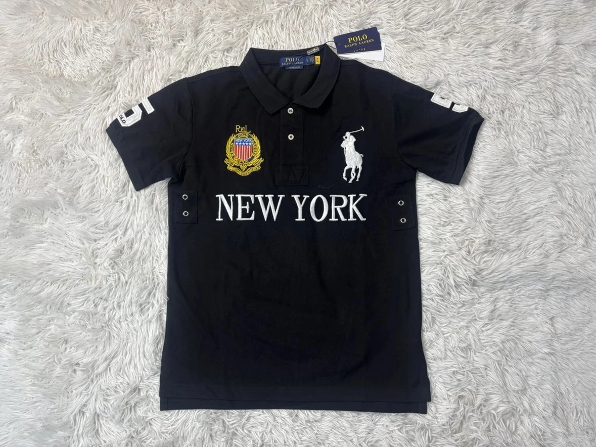 Polo Ralph Lauren New York Polo Shirt Navy Blue Embroidered Logo