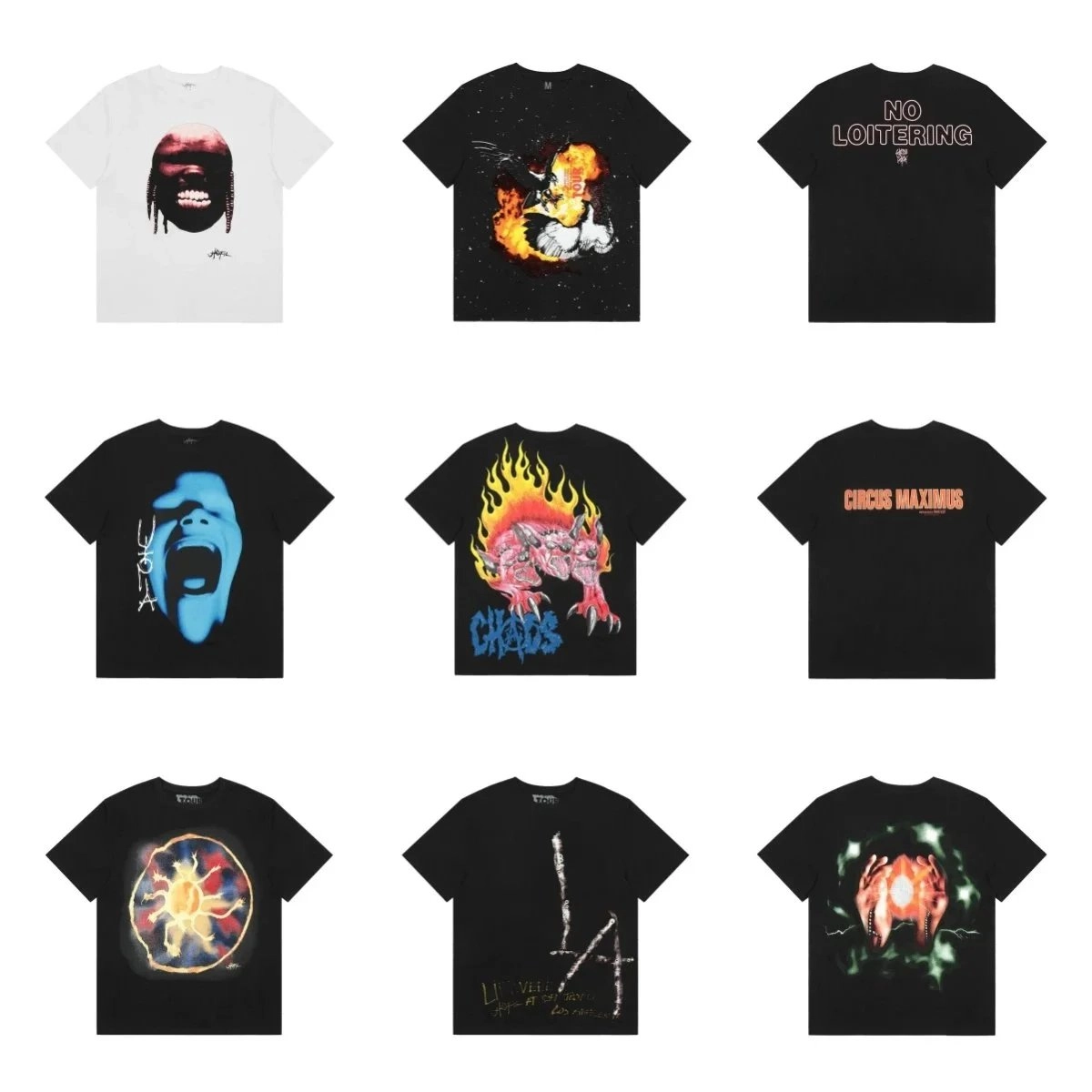 Circus Maximus Flame Monster Graphic T-Shirt Black
