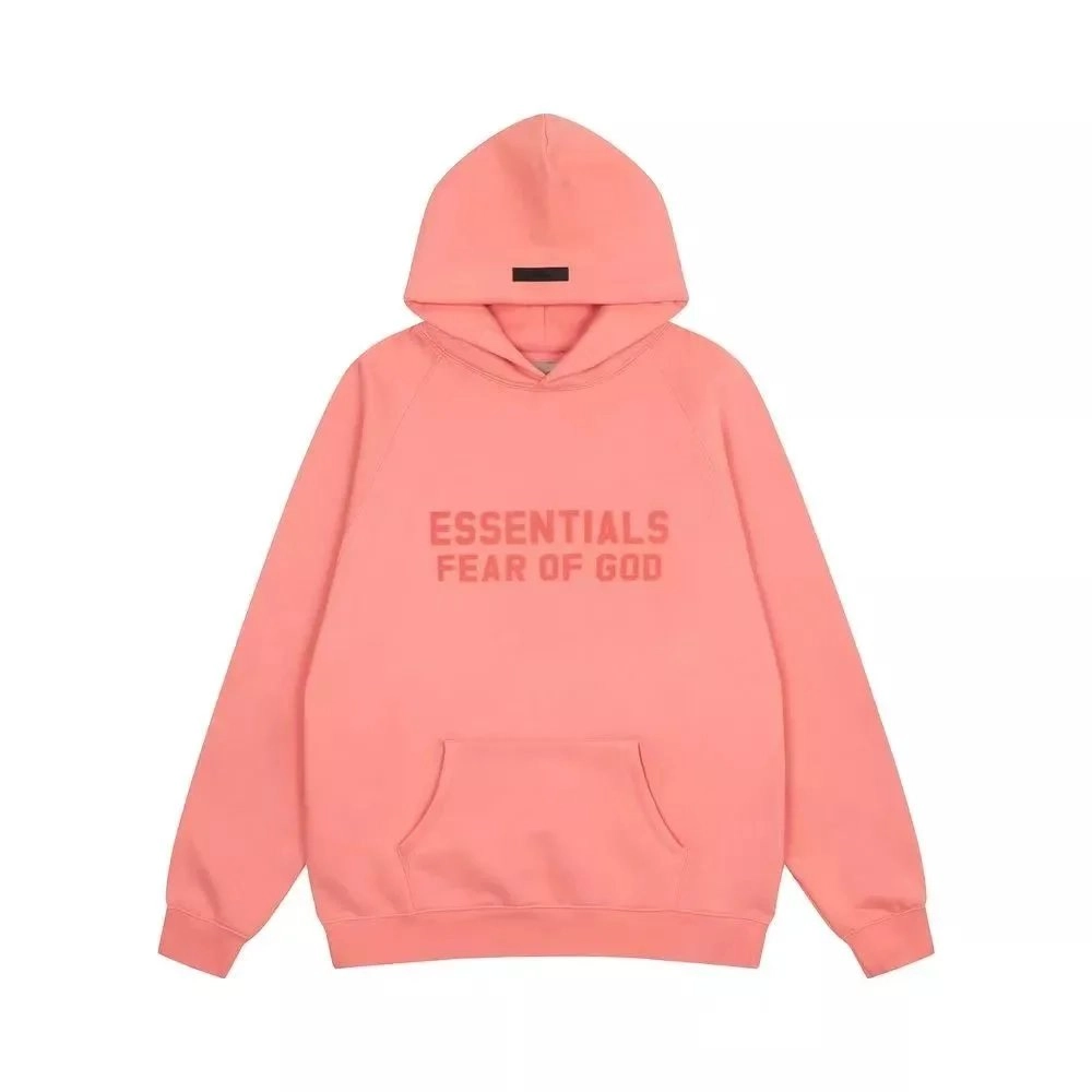 Fear of God Essentials Pink Hoodie with Logo Print