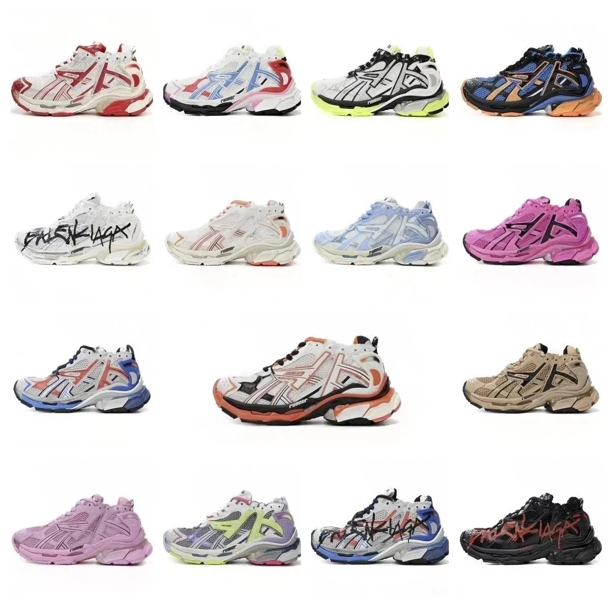 Puma RS-X3 Balenciaga Collaboration Chunky Sneaker - White Black Graffiti