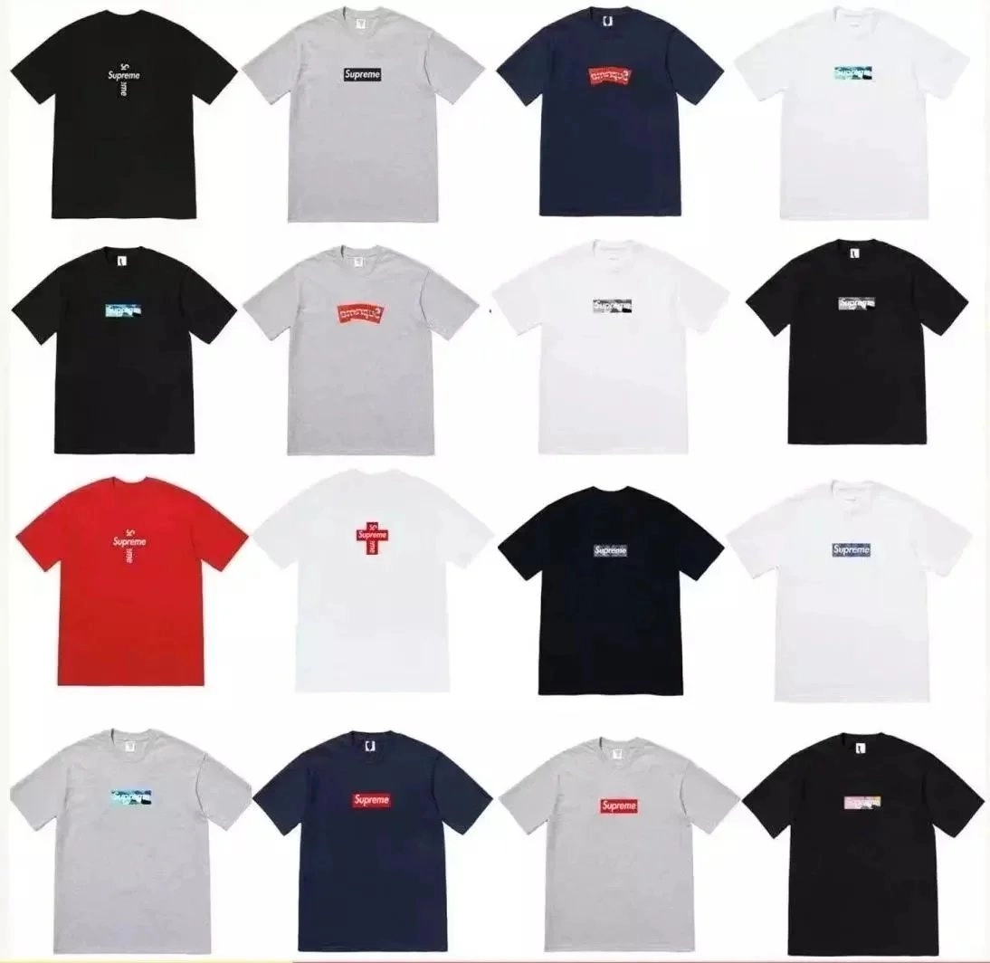Supreme Box Logo T-Shirt Classic Red Black White Gray Navy