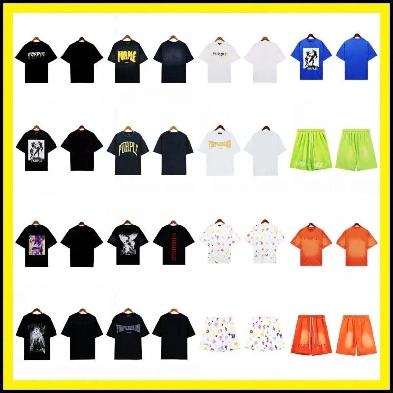 Purple Brand Graphic Print T-Shirt - Black with Angel Motif