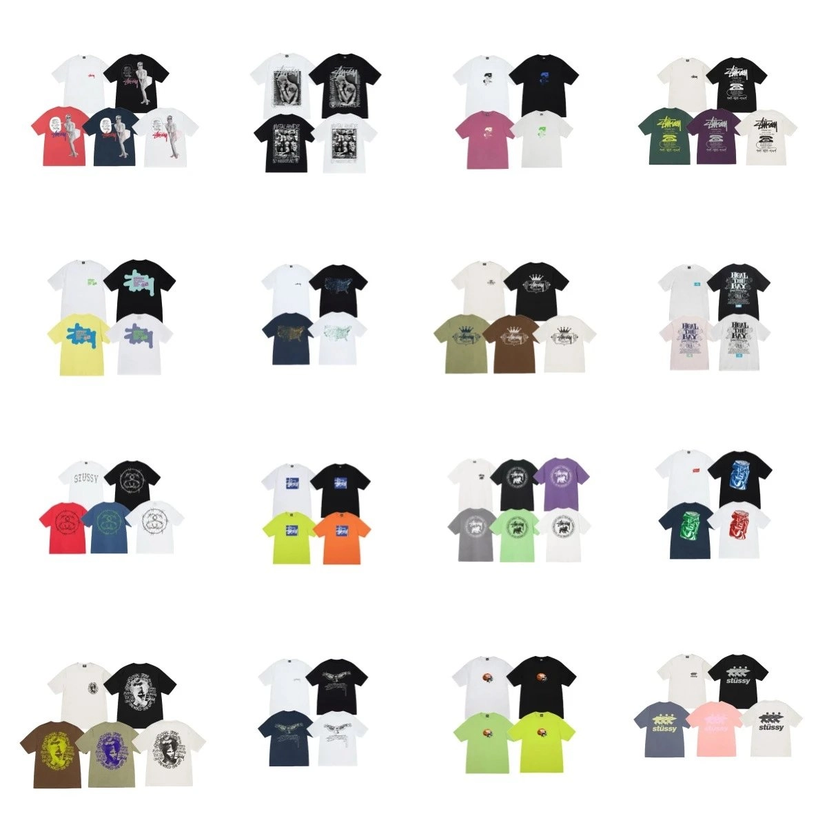 Stussy Classic Logo Graphic T-Shirt Collection Multi-Color