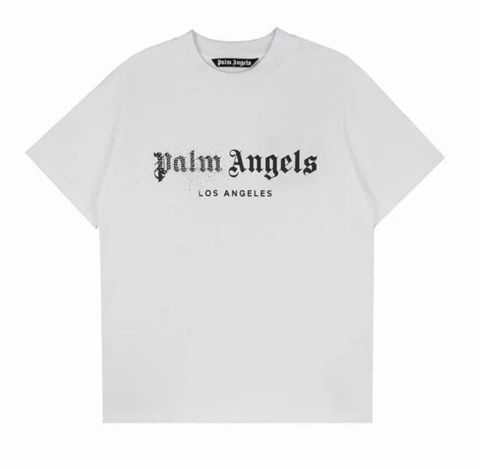 Palm Angels Gothic Logo White T-Shirt Los Angeles