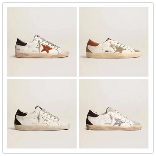 Golden Goose Superstar Distressed White Sneakers with Star Detail