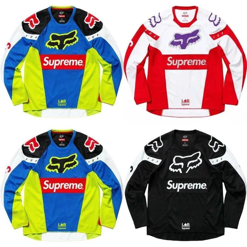 Supreme Fox Racing Jersey Blue-Lime Mesh Long Sleeve