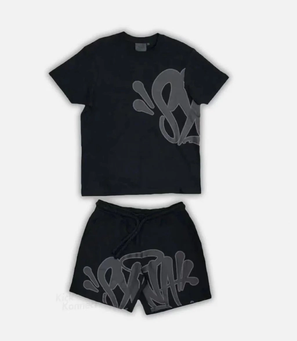 Kick Konnect Graffiti Logo Black T-Shirt and Shorts Set