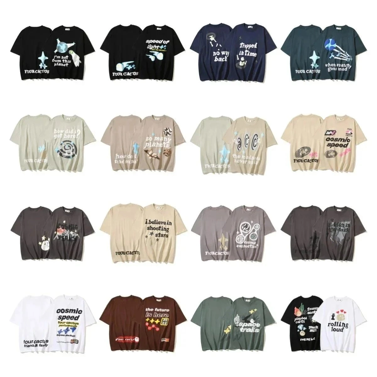 FOUR CACTUS Cosmic Speed Graphic T-Shirt - Black
