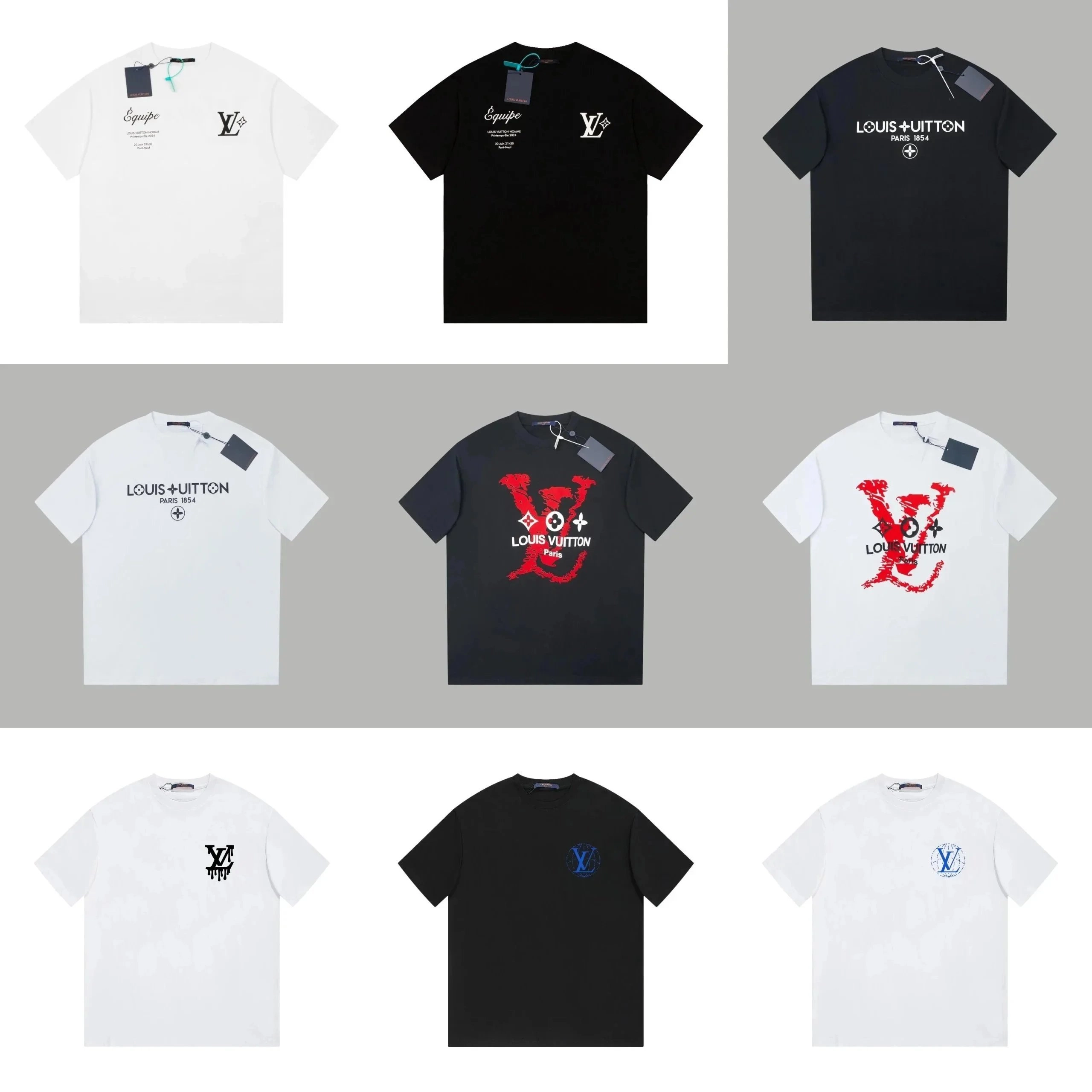 Louis Vuitton LV Graffiti Logo Black T-Shirt with Red Print