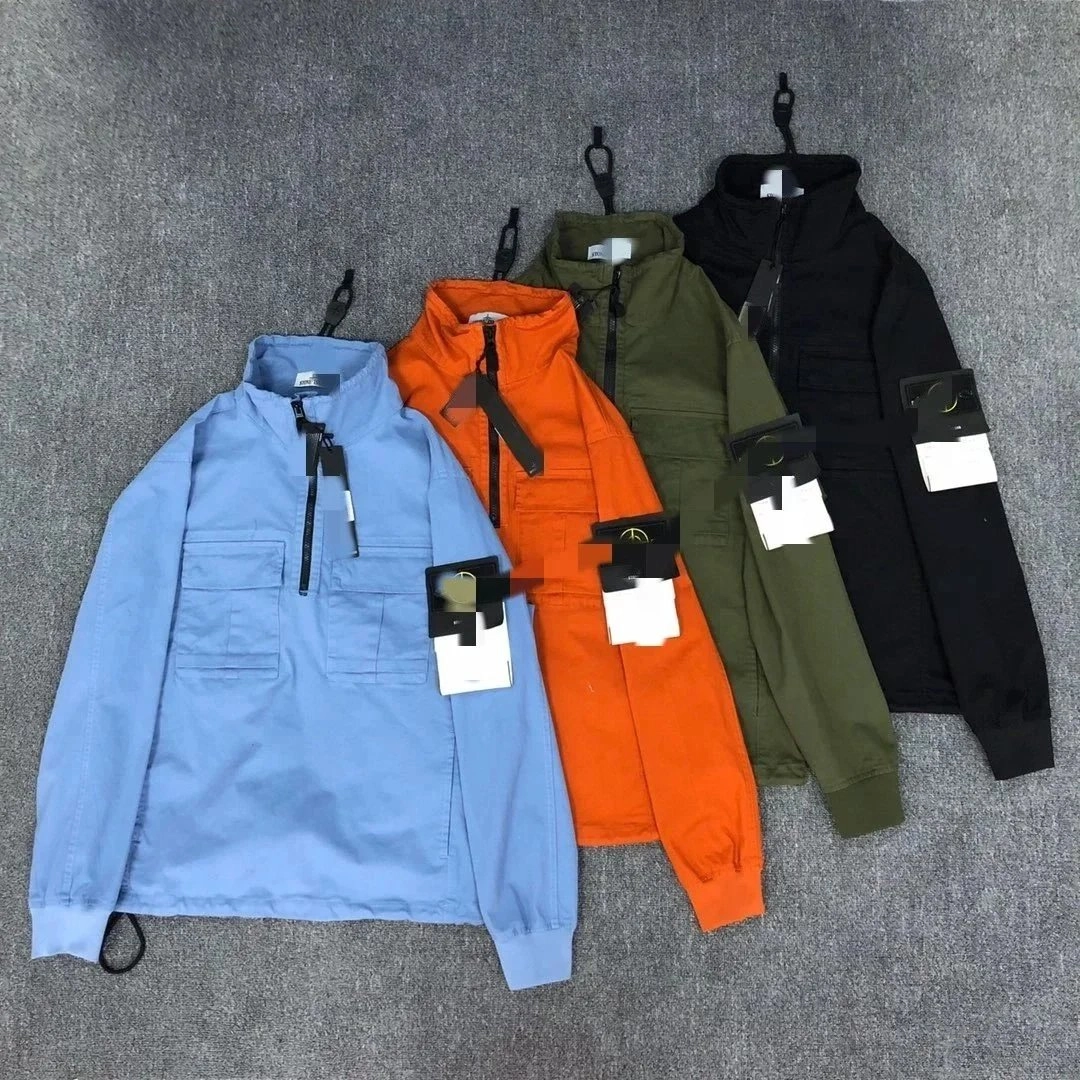 Stone Island Shadow Project Half-Zip Windbreaker Light Blue