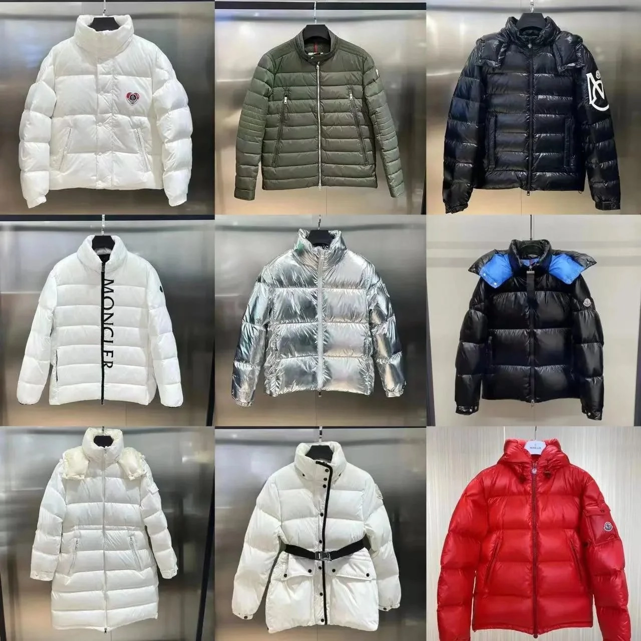 Moncler Maya Short Puffer Jacket White with Heart Logo