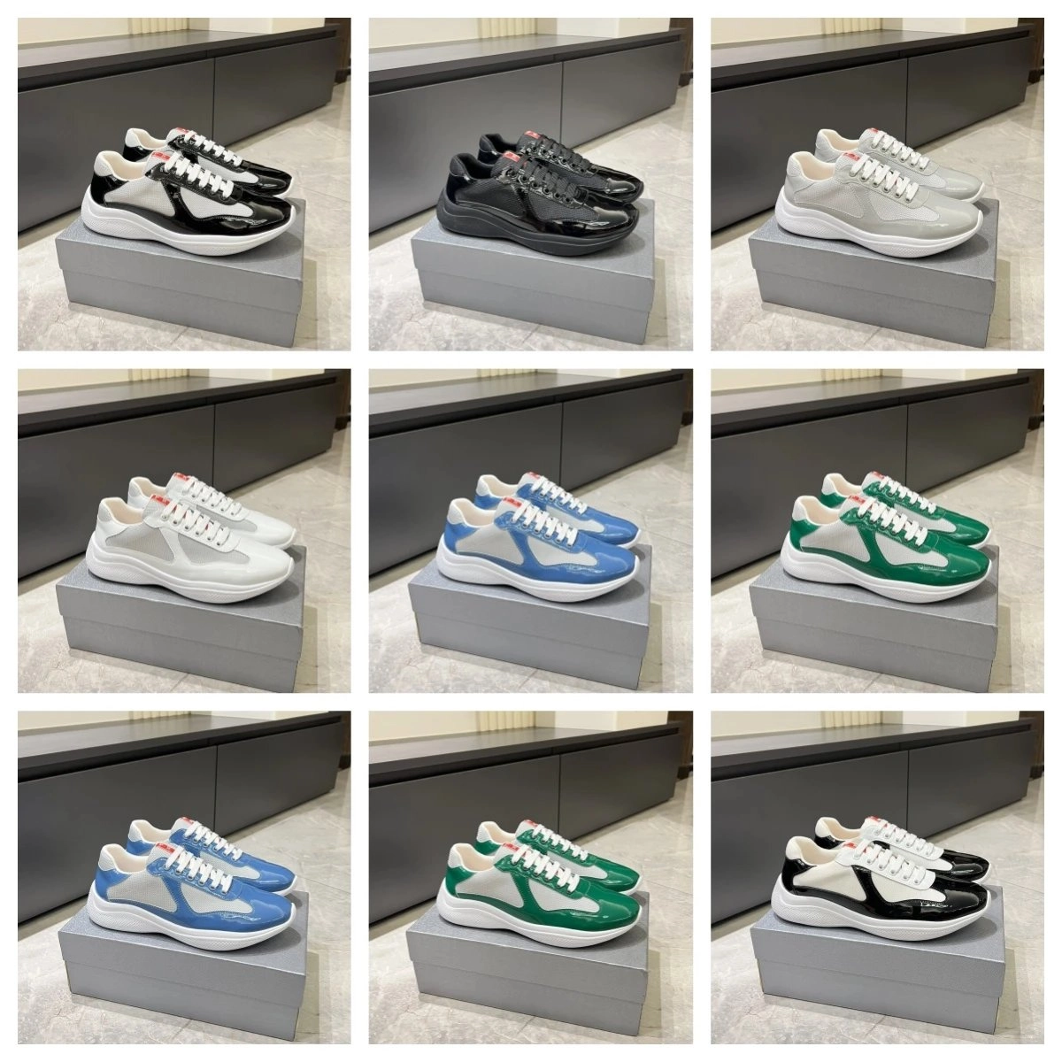 Prada Linea Rossa Nylon Mesh Sneaker Black-White Patent