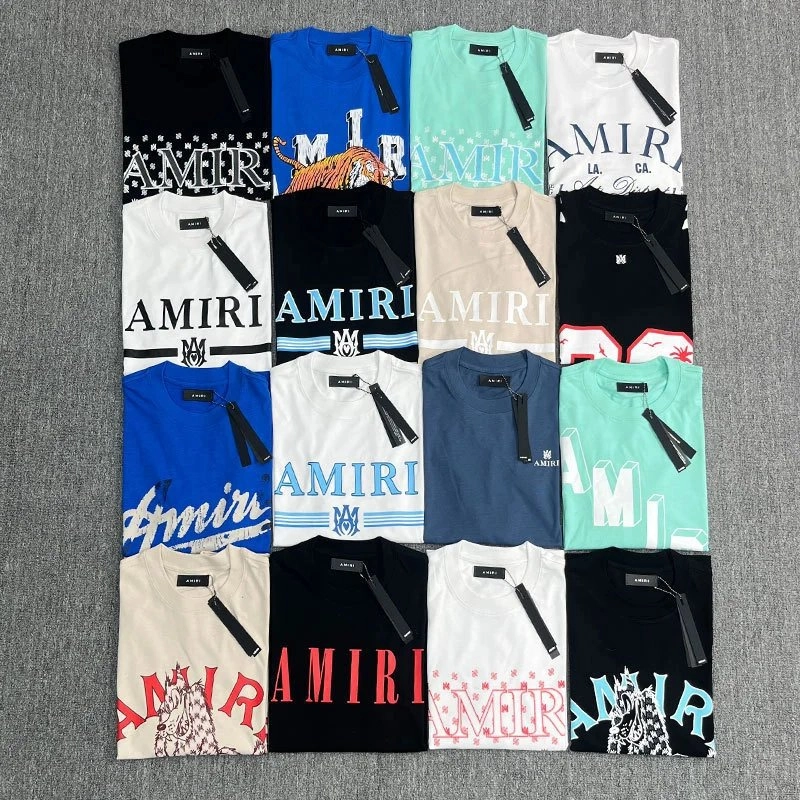AMIRI Logo Graphic Print Cotton T-Shirt - Black Tiger Design