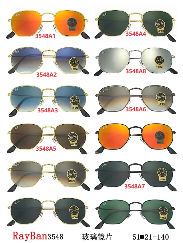 Ray-Ban 3548 Aviator Sunglasses with G-15 Lens and Gold Frame