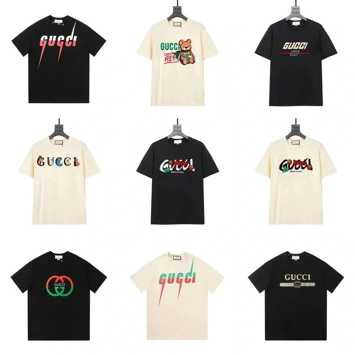 Gucci Lightning Bolt Logo T-Shirt Black Red Gradient