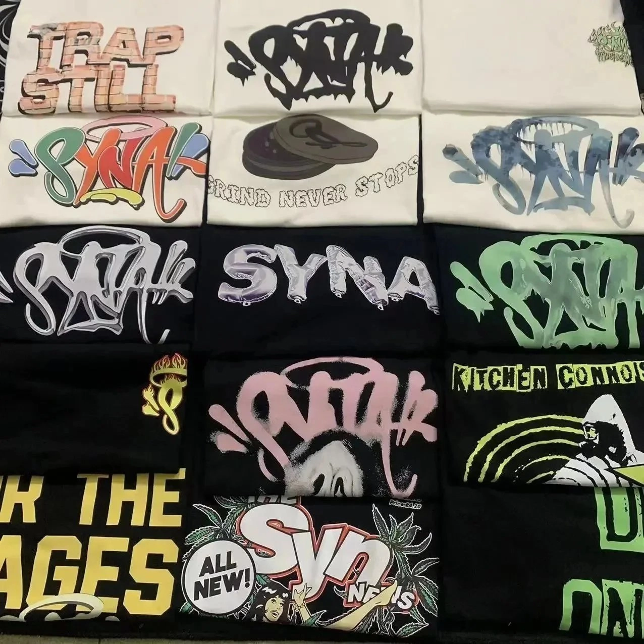 SYNA Graffiti Logo T-Shirt Collection - Multi-Color Streetwear
