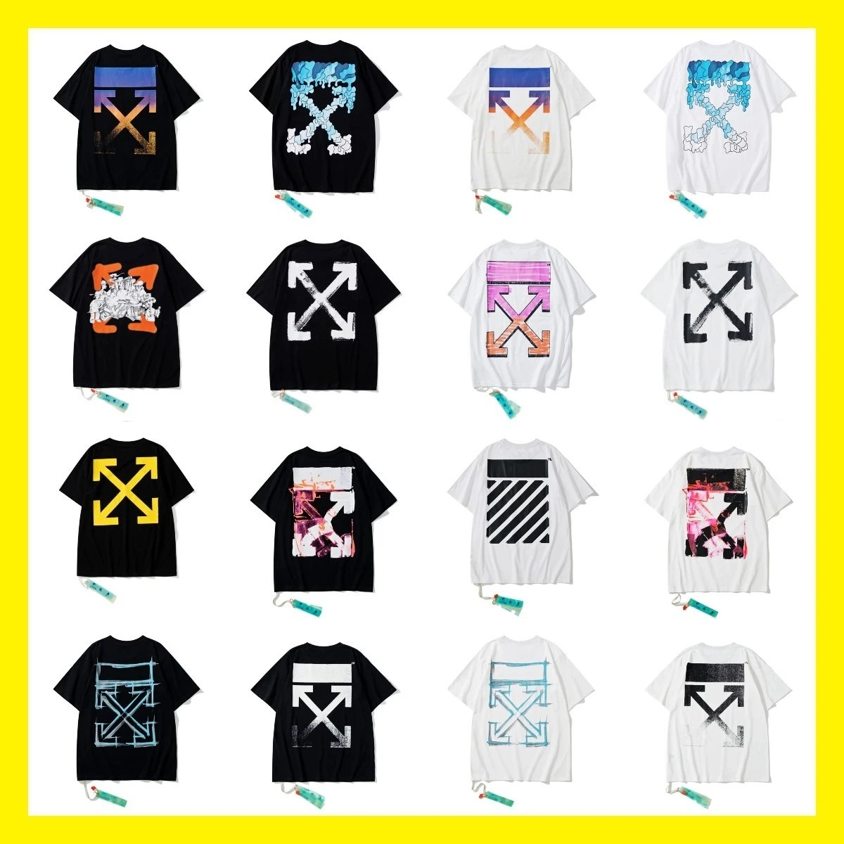 Off-White Diag Arrow Graphic T-Shirt Black Blue Gradient