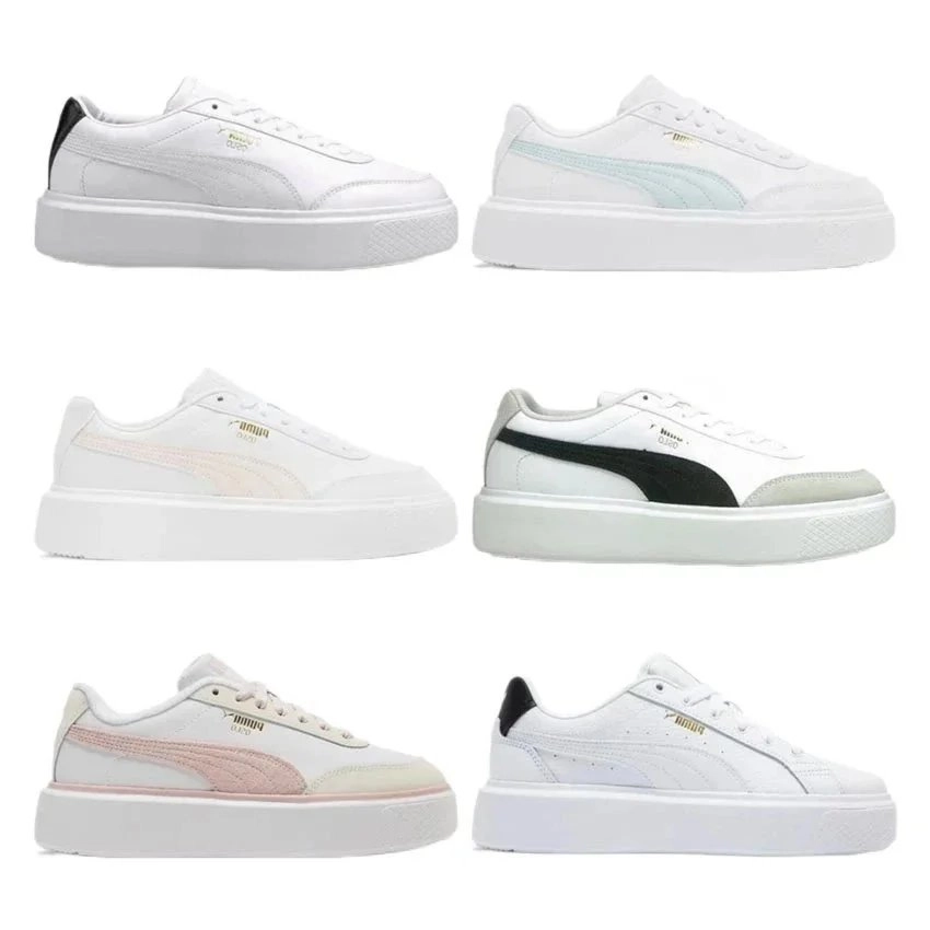 Puma Cali Bold Platform Sneakers White Black Contrast Stripe