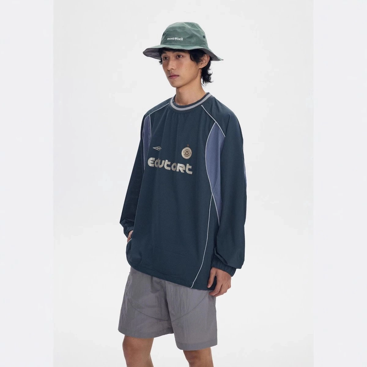Umbro Edutort Long-Sleeve Jersey - Dark Teal with Gray Panels