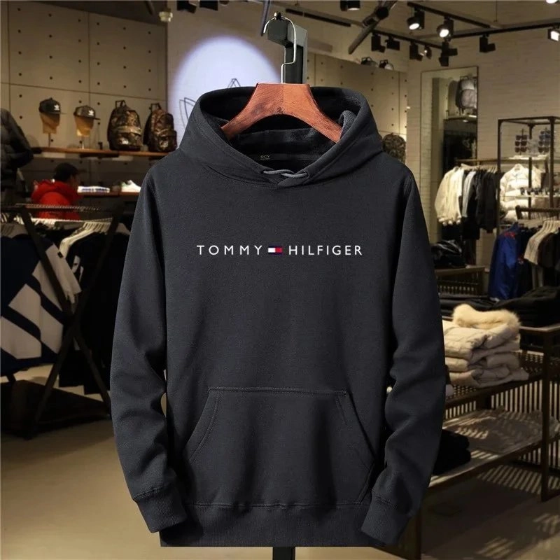 Tommy Hilfiger Classic Logo Hoodie - Charcoal Grey