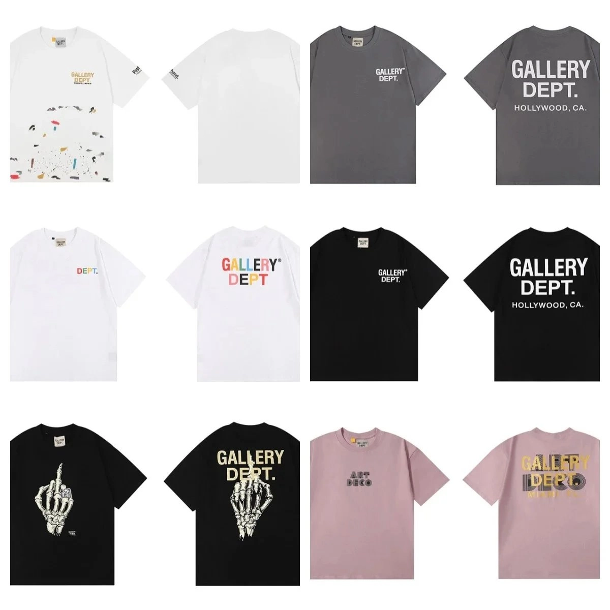 Gallery Dept Skeleton Hand Middle Finger Black T-Shirt