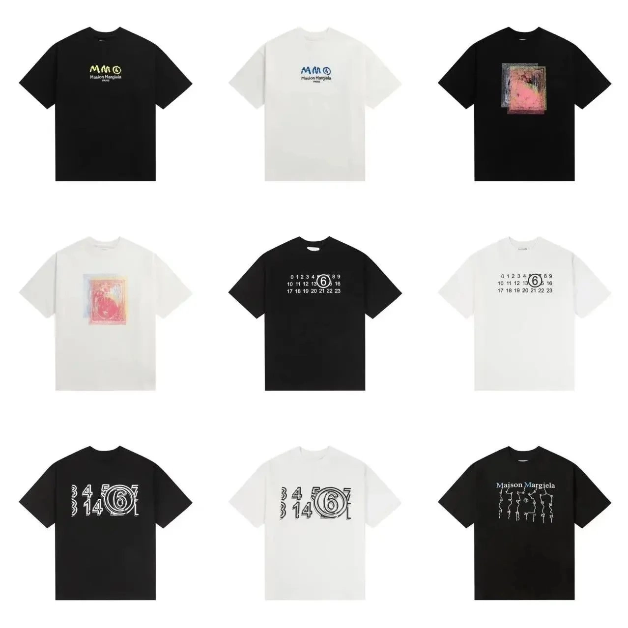 Maison Margiela Replica Numeric 6 T-Shirt Black White Art Print