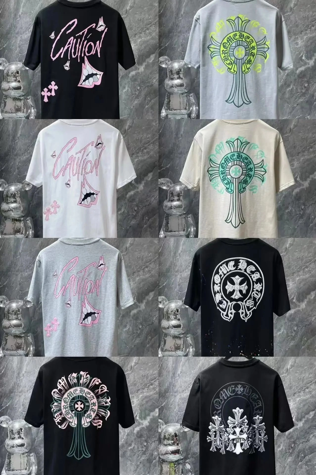 Chrome Hearts Cross Logo T-Shirt - Black with Silver Embellishment
