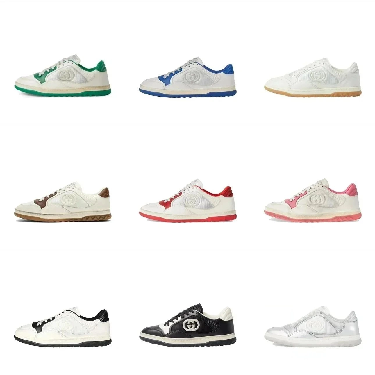 Gucci Rhyton Leather Sneaker White Green Blue Red Pink Black Silver